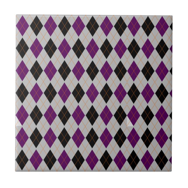 Padrão Preto Roxo de Fall Argyle (Frente)