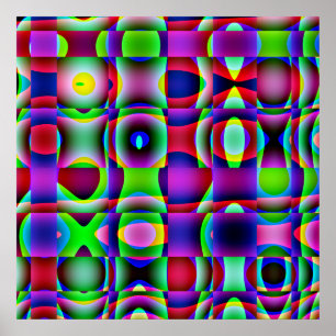 Padrão Quadrado Psicodélico de Poster 52x52 ou men
