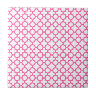 Padrão Quatrefoil Rosa Quente
