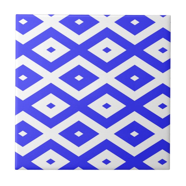 Padrão real de diamante azul e branco (Frente)