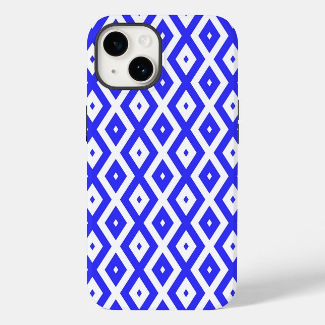 Padrão real de diamante azul e branco (Verso)