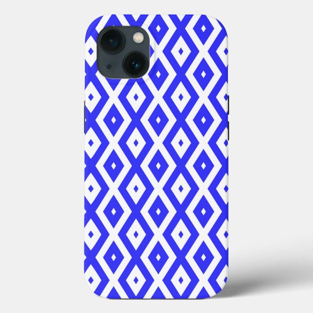 Padrão real de diamante azul e branco Case-Mate iP (Verso)