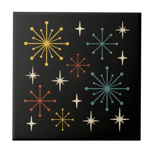 Padrão Retro de Meados do Século Estrela Explosão (Frente)