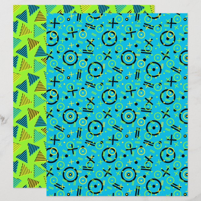 Padrão retrô de neon do anos 80/90 (Frente/Verso)