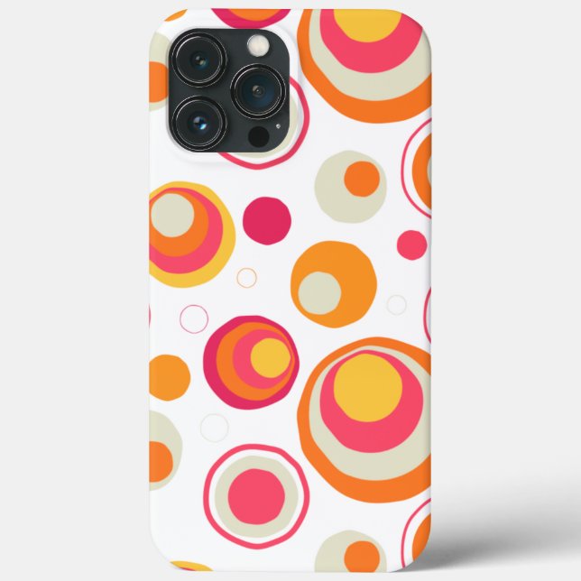 Padrão Retro Feminino Chic Rosa Laranja (Verso)