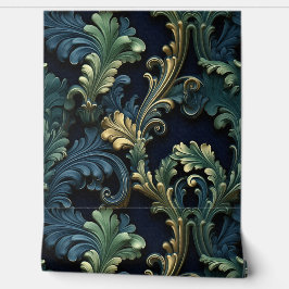 Padrão rico no estilo vitoriano com azul e verde