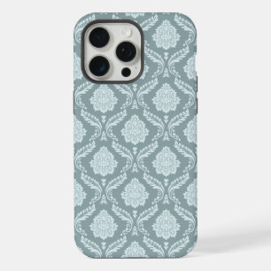 Padrão Rococó Damask Rpt Ovo de Pato Azul+Turquesa