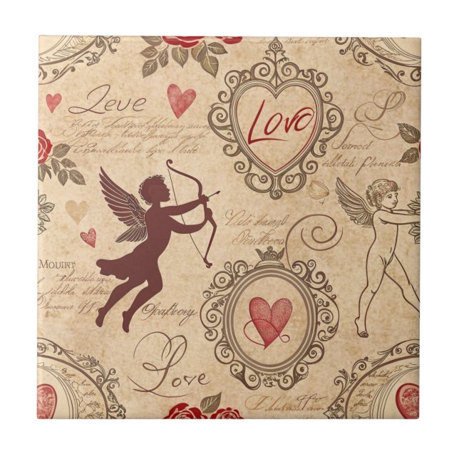 Padrão Romântico da Cupido Vintage (3) (Frente)
