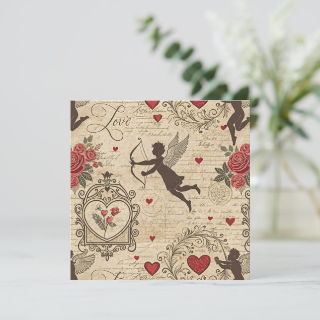 Padrão Romântico de Cupido Vintage (6) (Em pé/Frente)