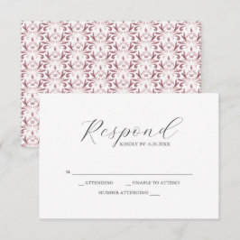 Padrão rosa empoeirado das placas RSVP