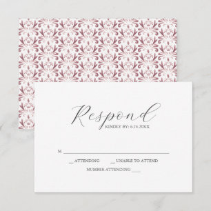 Padrão rosa empoeirado das placas RSVP