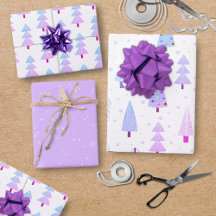 Padrão Rosa Púrpura das Árvores de Natal modernas