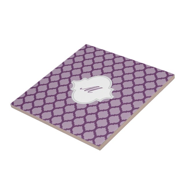 Padrão roxo marroquino com Trivet do Azulejo Monog (Lateral)