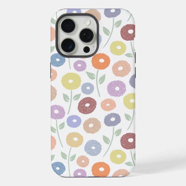 Padrão Rpt Flor Fuzzy Pastéis em Branco (Verso)