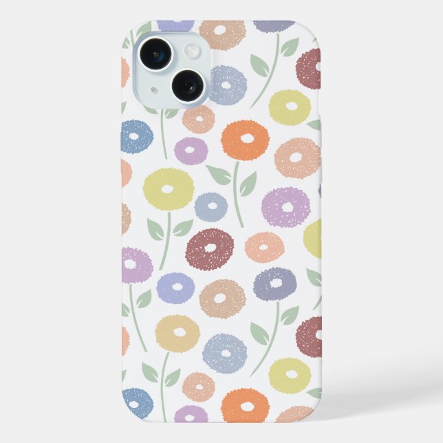 Padrão Rpt Flor Fuzzy Pastéis em Branco (Verso)
