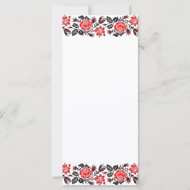 Padrão Russo Rosa vermelho&preto (Frente)