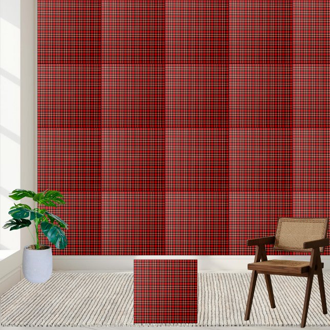 Padrão Rustic Scottish Red Tartan Xadrez (Rustic Scottish Red Tartan Plaid Pattern Ceramic Tile)