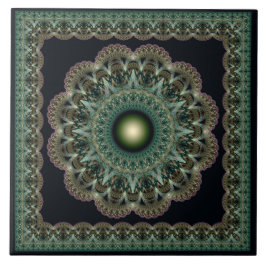 Padrão sagrado de fada fractal emoldurado