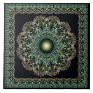 Padrão sagrado de fada fractal emoldurado