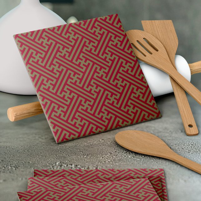 Padrão Sayagata, Japonês, Borgonha e Dourado (Criador carregado)