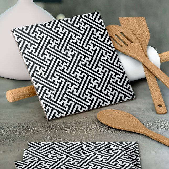 Padrão Sayagata, japonês, preto e branco (Criador carregado)