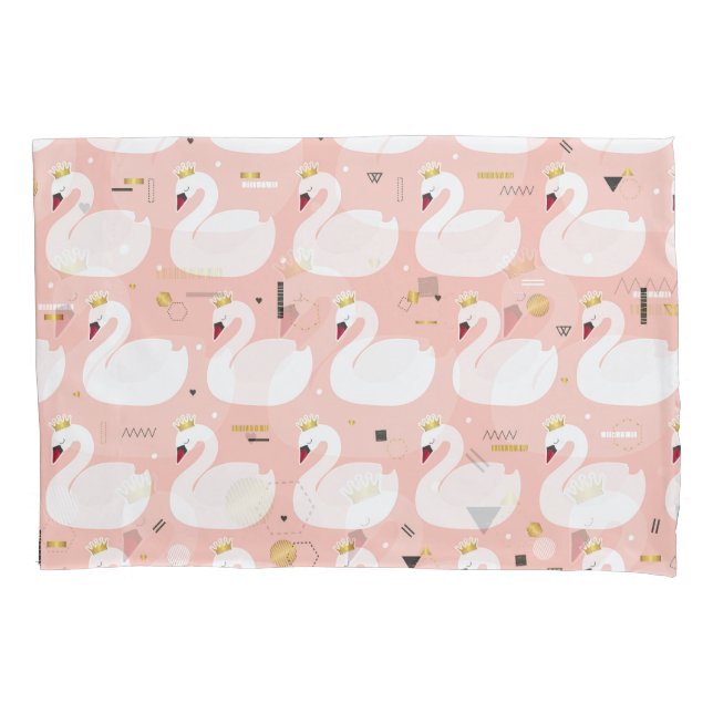 Padrão sem costura com cisnes brancas. (Frente)