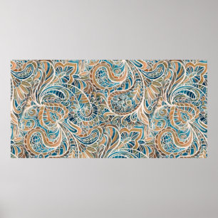 Padrão sem costura com impressão de Paisley mult