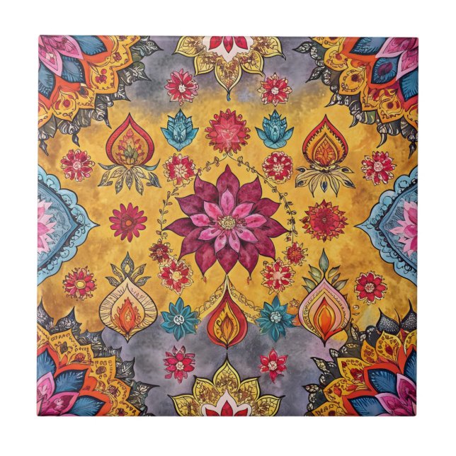 Padrão sem costura do sari indiano (Frente)