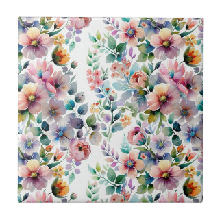 Padrão Sem Costura Floral de Aquarela