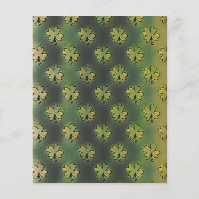 Padrão Shamrock em folha de papel verde (Frente)