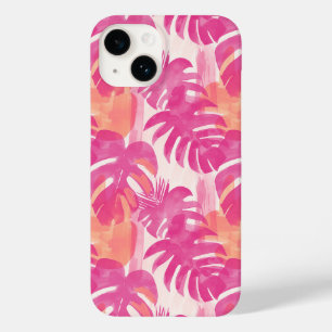 Padrão simples de abstrato com folhas de monstera,