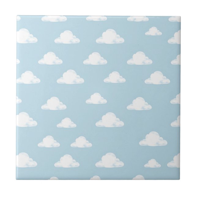 Padrão Simples de Nuvens Fofas no Céu para Berçári (Frente)