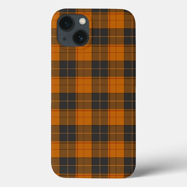 Padrão simples de tartan em laranja escuro (Verso)