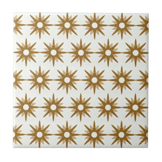 Padrão Simples e Dourado de Starburst Branco (Frente)