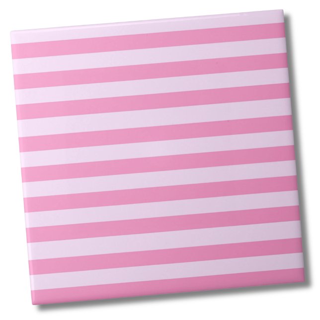 Padrão Simples Moderno de Stripe Rosa Rosa (Simple Modern Cute Girly Pink Stripes Pattern Ceramic Tile)