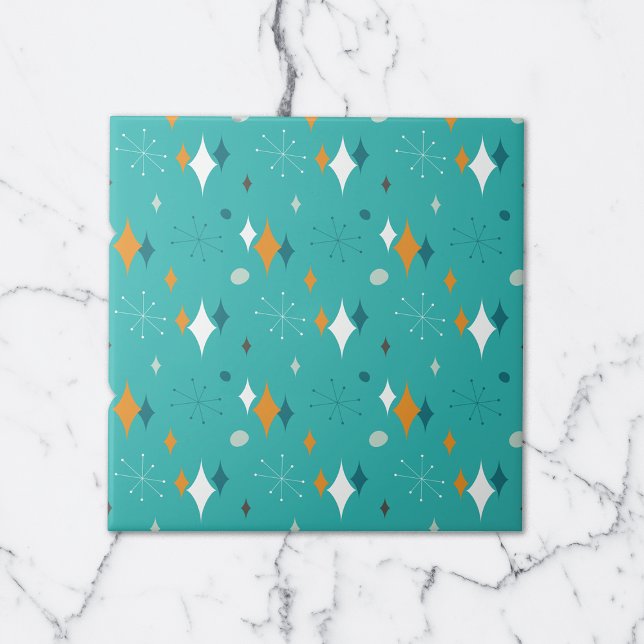 Padrão Starburst Mid Century Modern em Azul Turque (Criador carregado)