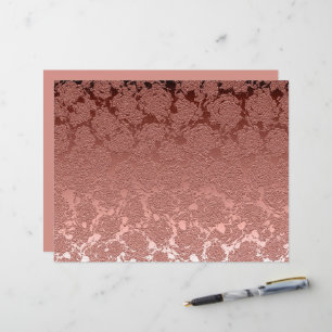 Padrão Suculento Floral Cor-de-Rosa Dourada, Metál