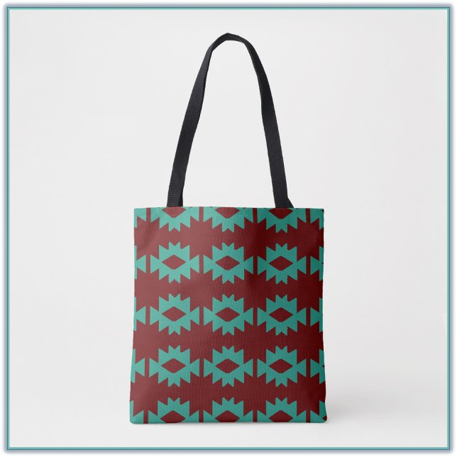Padrão Sudoeste Turquoise Tote Bag (Criador carregado)