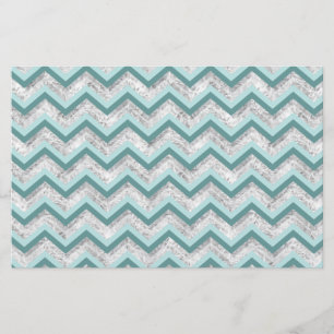Padrão Teal e Crystal Zigzag