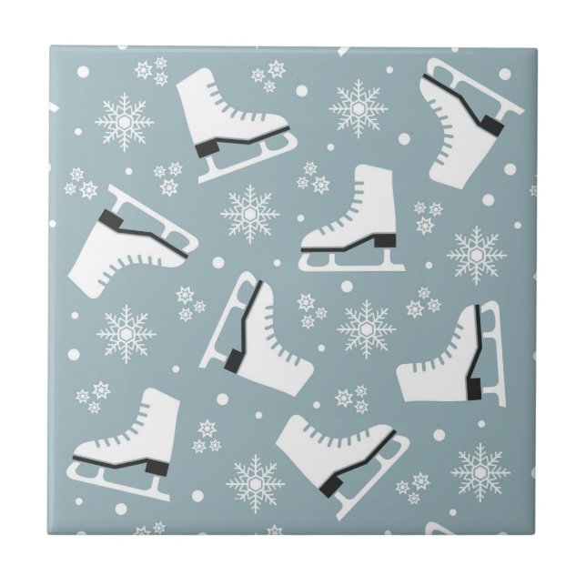 Padrão temático de inverno com skates de gelo (Frente)