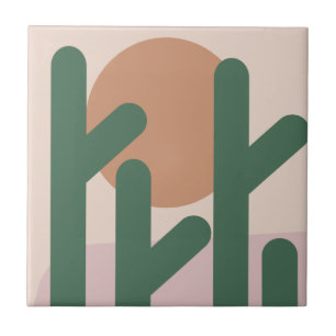 Padrão Terrestre do Cactus Art de Meio século mode