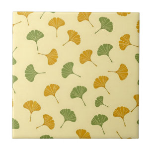 Padrão Terroso de Folha de Ginkgo Biloba Dourada