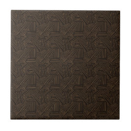 Padrão Tiki Marrom Visual Polinésio Decoração Rúst