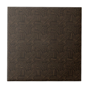 Padrão Tiki Marrom Visual Polinésio Decoração Rúst