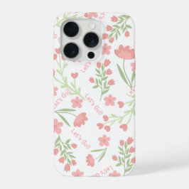 Padrão Tipográfico Vamos Floral Rosa Estético