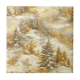 Padrão Toile de Jouy Floresta de Inverno (1)