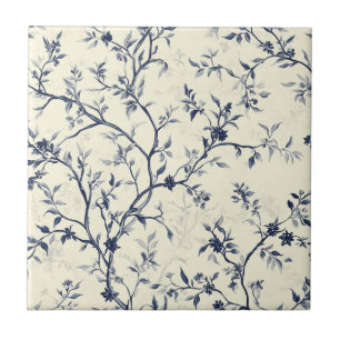 Padrão Toile Floral Vintage Azul (1)