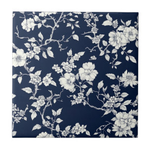 Padrão Toile Floral Vintage Azul (10)