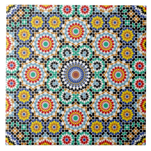 Padrão Tradicional Boho de Mosaico Marroquino (Frente)