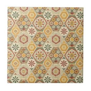 Padrão Tradicional Floral Mediterrâneo Majólica